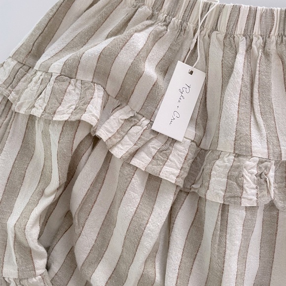 Rylee + Cru Ruffled Midi Skirt - Autumn Stripe - Picture 4 of 5